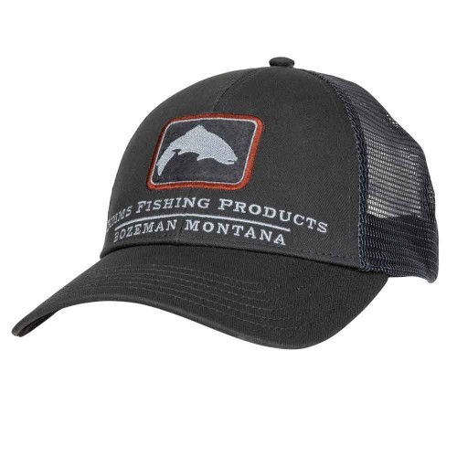 Small Fit Trout Icon Trucker Hat carbon
