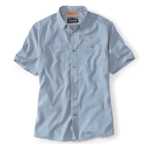 Chambray Work Short Shirt blue