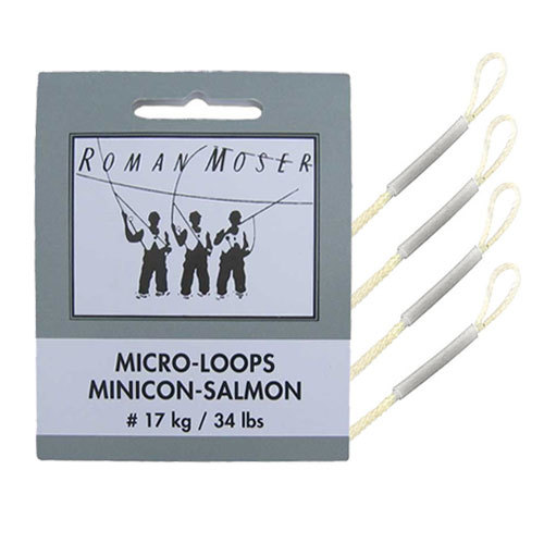 4 Braided Loops,Micro-Loops,Minicon-Salmon,Schnurverbinder rot-natur 1,48€/1St. 